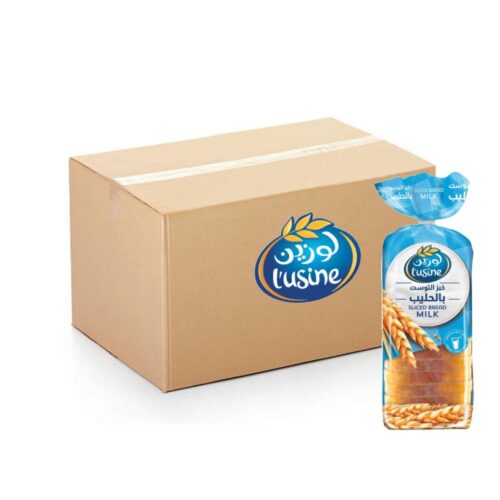 Lusine Sliced Milk Bread – 6x600g pack showing soft, fluffy bread slices ideal for sandwiches and breakfast meals.