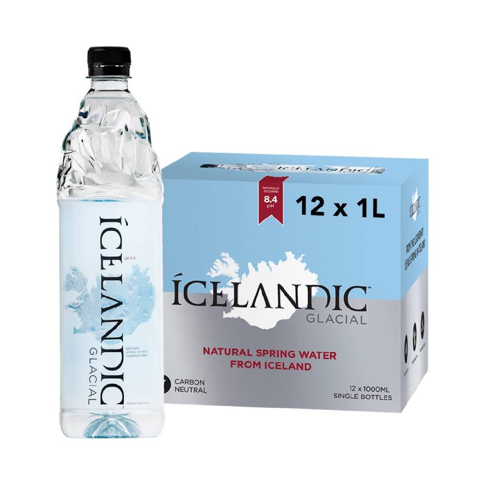 Icelandic Glacial Natural Mineral Water - 12x1ltr bottles of premium, sustainably sourced spring water from Iceland’s natural glacial springs.