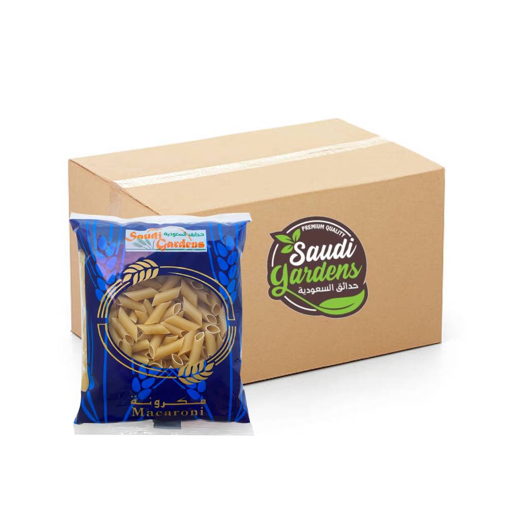Saudi Gardens Macaroni Penne Lisce Medium No.11 - 20x400g, Premium Pasta, Saudi Made, Ingredients, Penne Pasta, Catering, Wholesaler, Price, Bulk items