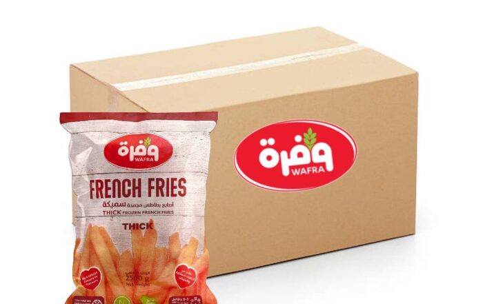 Wafra Thick Frozen French Fries 10x10mm - 4x2.5Kg, Wafrah, Premium Fries, Snacks, Frozen Food, Crunchy, Thick Fries, Bulk items, Catering, Wholesaler, Price, Appetizer