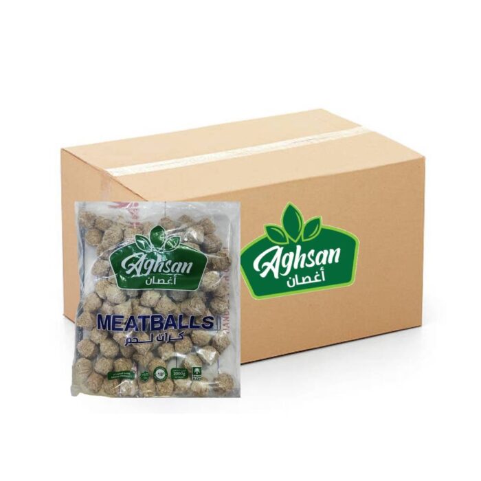 Aghsan Meat Balls 10kg - 5x2Kg pack of frozen seasoned meatballs ideal for bulk cooking, catering, or restaurant use