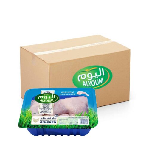 Alyoum Fresh Chicken Whole Legs - 8x900g pack of high-quality, fresh whole chicken legs perfect for roasting, grilling, and cooking.
