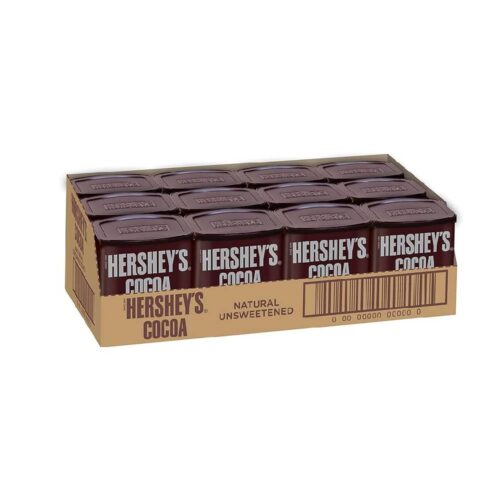 Hershey's Natural Unsweetened Cocoa Powder - 12x230g pack of pure, rich cocoa powder for baking, desserts, and sugar-free chocolate recipes.