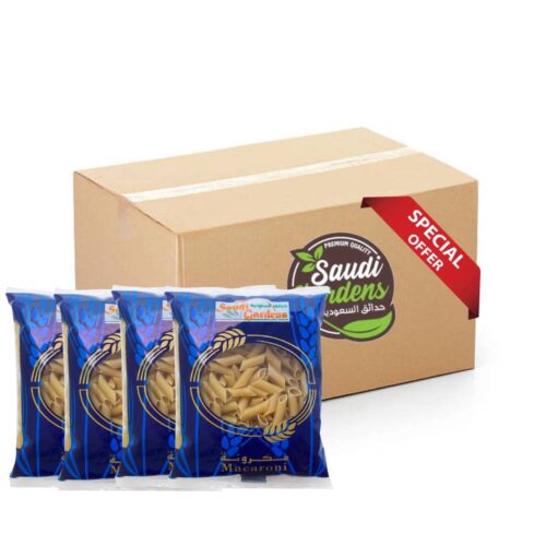 Saudi Gardens Macaroni Penne Medium No.11 Pack of 3+1 - 4x5x400g premium smooth pasta special offer for perfect al dente cooking