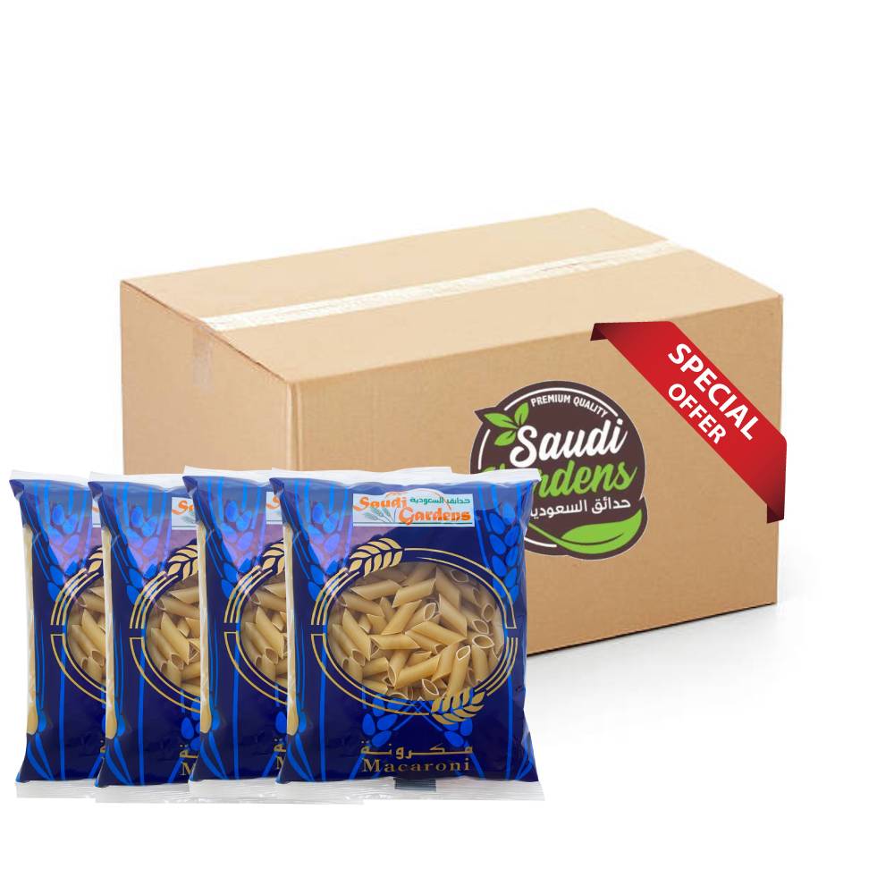 Saudi Gardens Macaroni Penne Medium No.11 Pack of 3+1 - 4x5x400g premium smooth pasta special offer for perfect al dente cooking