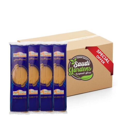 Saudi Gardens Pasta Spaghetti No.42 Pack of 3+1 - 4x5x400g premium spaghetti for al dente cooking, perfect for everyday meals and recipes.