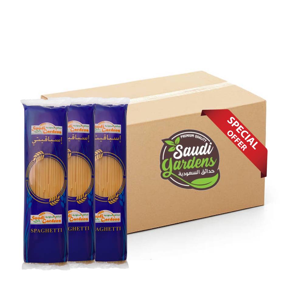 Saudi Gardens Pasta Spaghetti No.42 Pack of 3 - 8x3x400g, premium durum wheat spaghetti, perfect for al dente cooking and versatile pasta recipes.