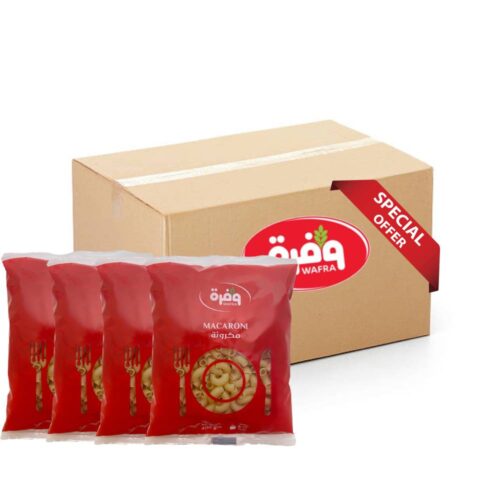 Wafra Macaroni Cornetto Medium No.16 Pack of 3+1 - 4x5x400g, premium smooth cornetto pasta, perfect for al dente cooking and versatile pasta recipes.