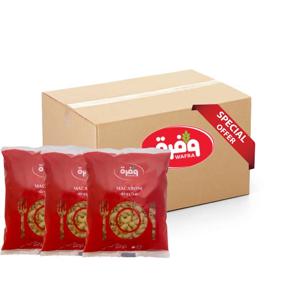 Wafra Macaroni Cornetto Lisci Medium No.16 Pack of 3 - 3x6x400g, smooth cornetto pasta made from premium durum wheat, perfect for al dente cooking and versatile recipes.