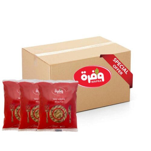 Wafra Macaroni Penne Lisce No.11 Pack of 3 - 3x6x400g, smooth penne pasta made from premium durum wheat, perfect for cooking al dente pasta dishes.