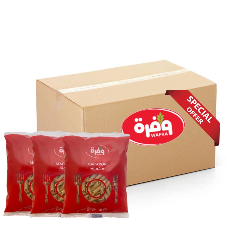 Wafra Macaroni Penne Lisce No.11 Pack of 3 - 3x6x400g, smooth penne pasta made from premium durum wheat, perfect for cooking al dente pasta dishes.