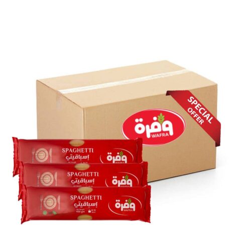 Wafra Pasta Spaghetti No.42 Pack of 3 - 8x3x400g, premium durum wheat spaghetti ideal for pasta dishes, boiling, and everyday cooking.